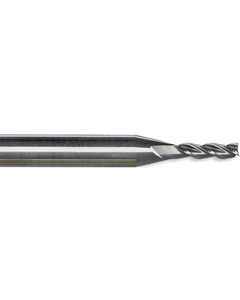 7/64″ Dia. × 7/16″ LOC × 1/4″ Shank Dia. × 2-1/2″ OAL, 3 Flute, Carbide, TiCN, Square End Mill