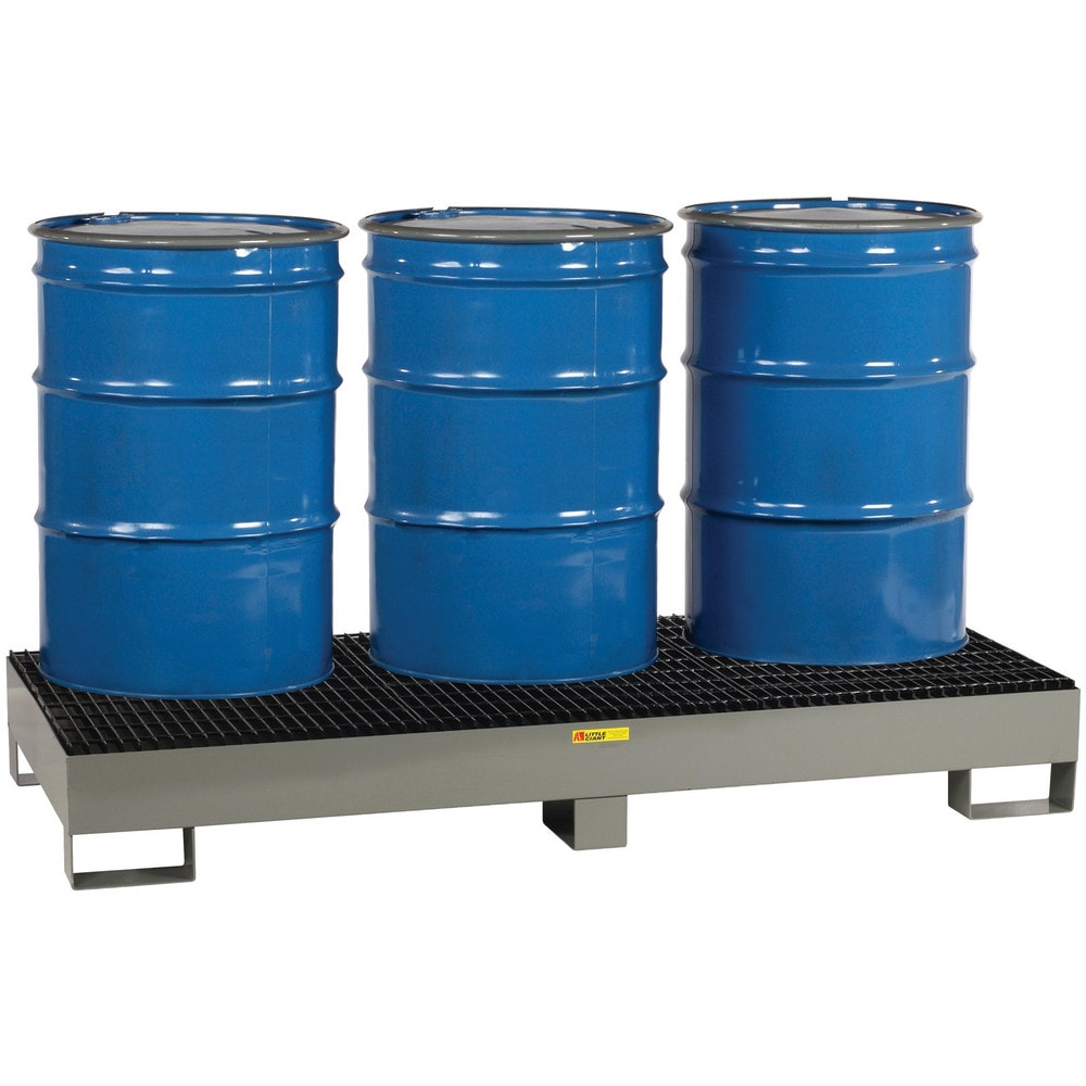 Spill Control Pallet: 3 Drum, 66.00 gal, 4500.00 lb, Steel