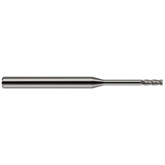 Corner Radius End Mill: 1/8" Dia, 3/8" LOC, 0.0100" Radius, 4 Flute, Solid Carbide