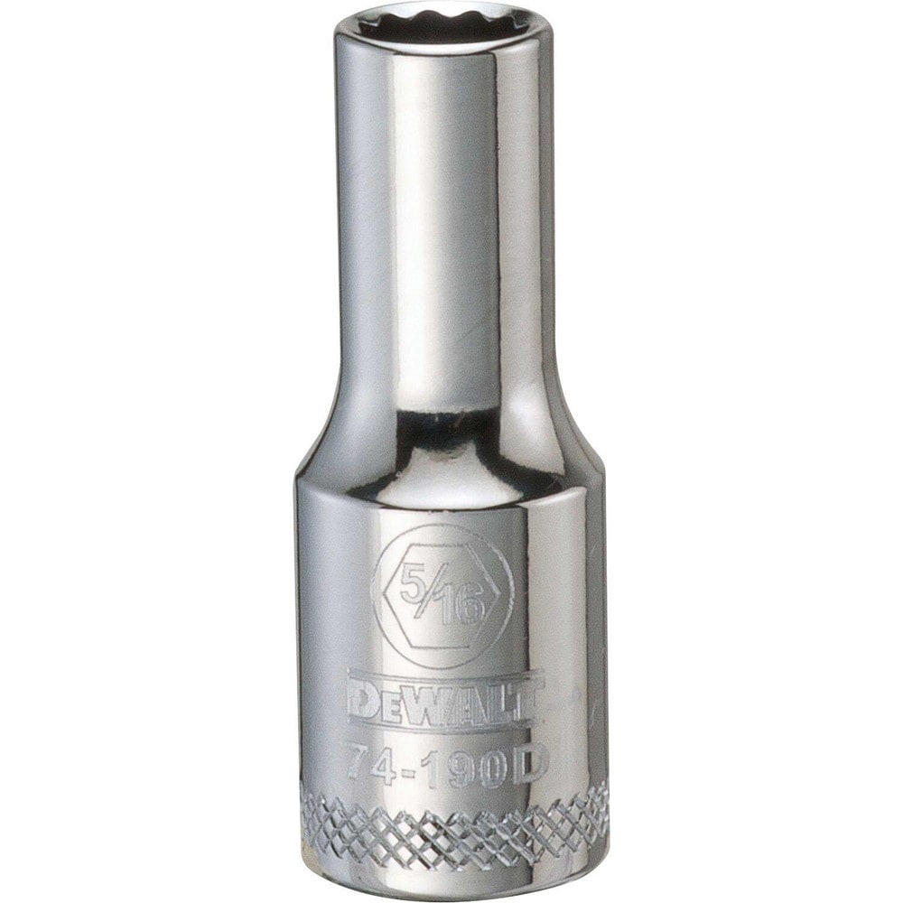 Deep Hand Socket: 3/8" Drive, 5/16" Socket, 12-Point