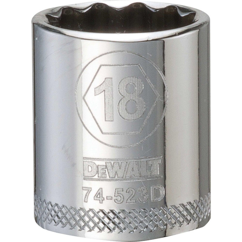 Standard Hand Socket: 3/8" Drive, 18.00 mm Socket, 12-Point