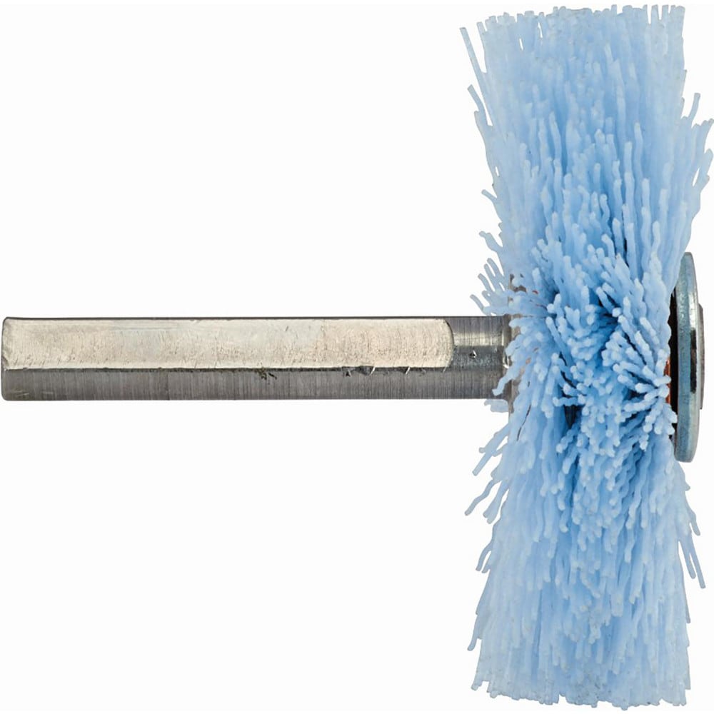 Wheel Brush: 4" Wheel Dia, 1" Face Width, 0.0400" Wire Dia, Crimped
