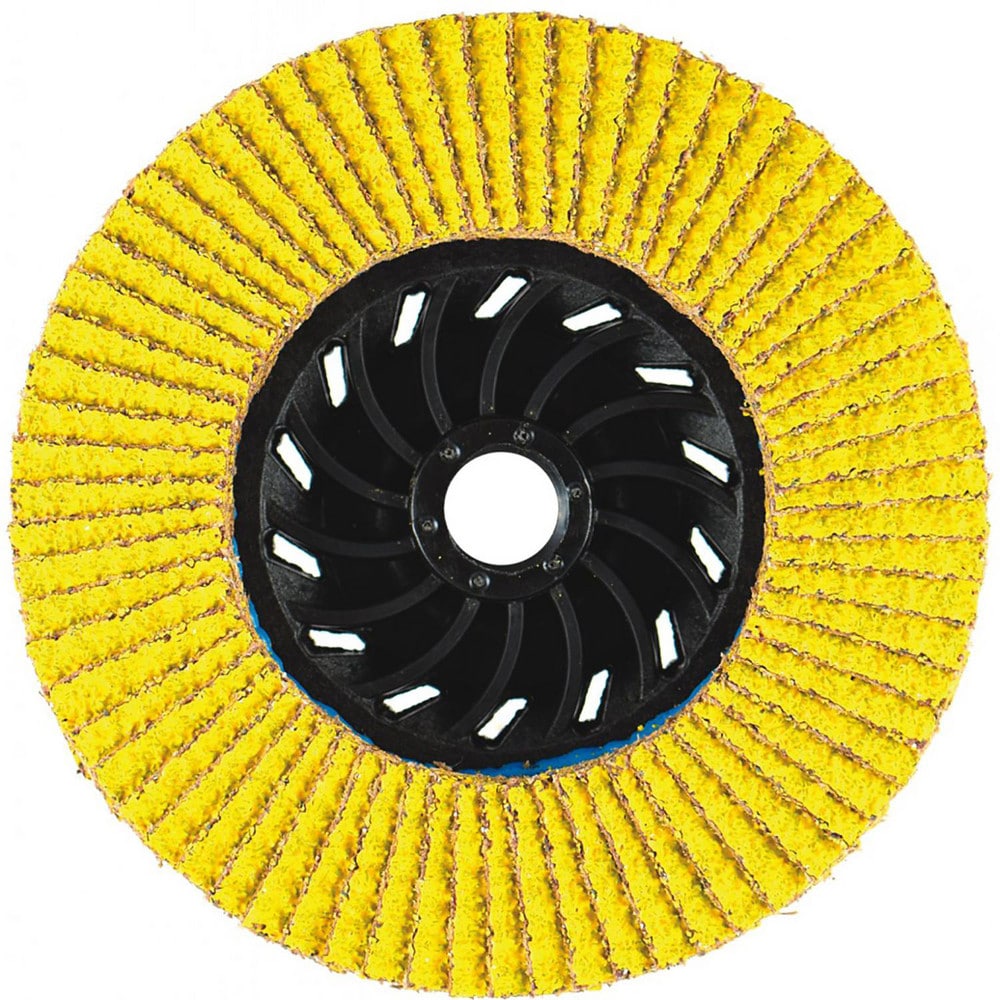 Flap Disc: 4.5" Dia, 5/8-11" Hole, 120 Grit, Ceramic Alumina, Type 29