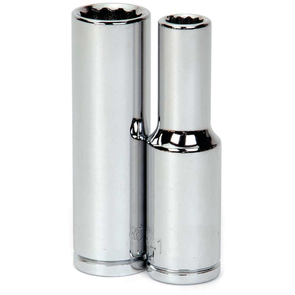 Deep Socket Hand Socket: 1/2" Drive, 12.00 mm Socket, 12-Point