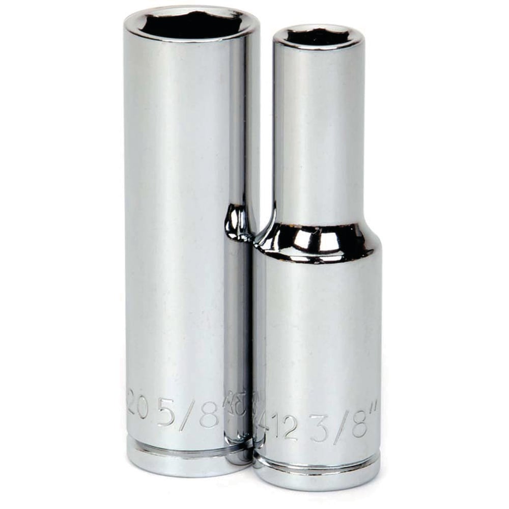 Deep Socket Hand Socket: 1/2" Drive, 1-3/8" Socket, 6-Point