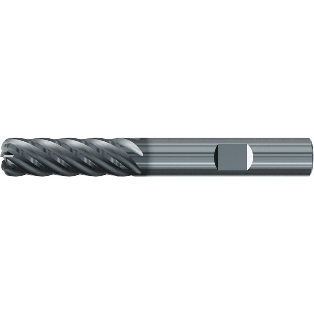 Roughing & Finishing End Mills; Mill Diameter (Fractional Inch): 1/2; Flute Type: Spiral; Number Of Flutes: 6; End Mill Material: Solid Carbide; Length of Cut (Inch): 2; Coating/Finish: AlCr