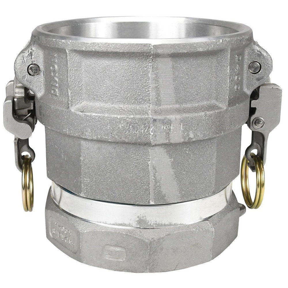 Suction & Discharge Hose Couplings; Type: Type D Coupler; Coupling Type: Cam & Groove; Coupling Descriptor: Swivel EZ Boss-Lock Coupler x FNPT; Material: Stainless Steel; Coupler Size (Fractional Inch): 4; Thread Size: 4; Hose Size: 4