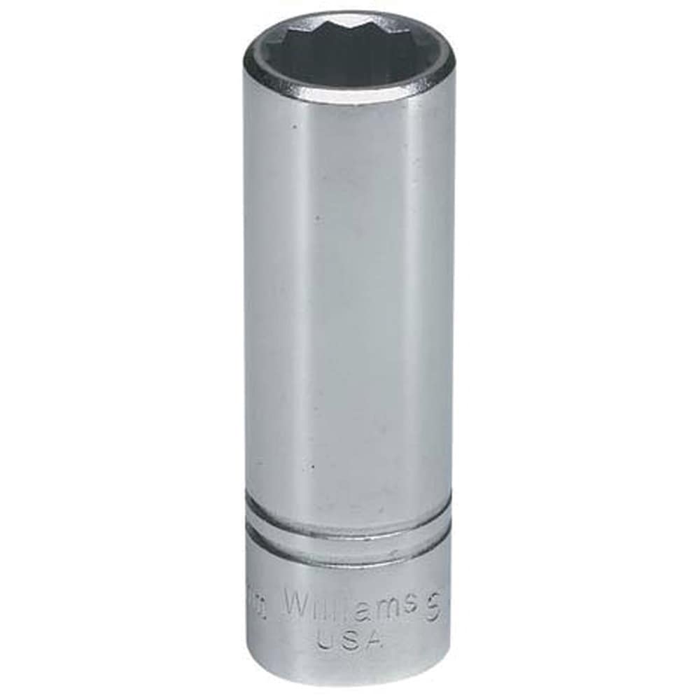 Deep Socket Hand Socket: 1/2" Drive, 19.00 mm Socket, 12-Point