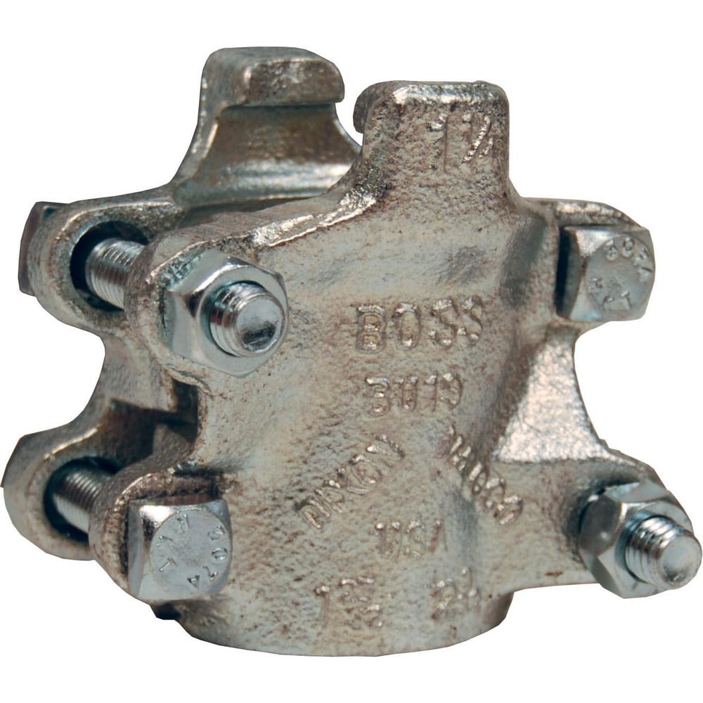 Ground Joint Hose Couplings; Thread Type: Non-Threaded; Type: 4-Bolt Clamp; Material: Plated Iron; Size: 1-1/2 in; Style: 4-Bolt Clamp