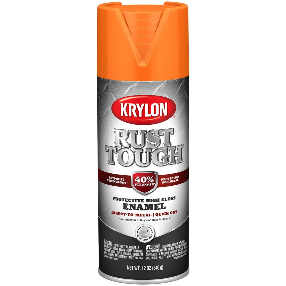 Spray Paint: Orange, Gloss, 12 oz Net Fill, Rustproof Enamel