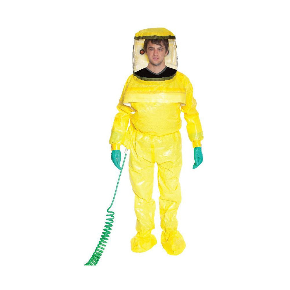 Encapsulated Suits: 3X-Large, Yellow, Multi-Layer Non-Woven Barrier Laminate Fabric, N/AClosure, Taped & Welt, Yes