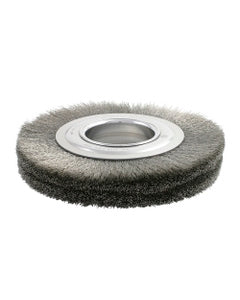 8″ Diameter × 7/8″ Width, Carbon Steel, 0.0118″ Crimped Bristle, Wheel Brush