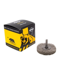 2″ Diameter × 1/2″ Width, 600 Grit, Aluminum Oxide, 0.012″ Crimped Bristle, Wheel Brush