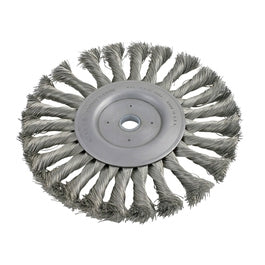 3″ Diameter × 0.437″ Width, Carbon Steel, 0.0118″ Knotted Bristle, Wheel Brush