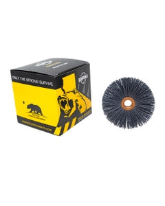4″ Diameter × 3/4″ Width, 320 Grit, Silicon Carbide, 0.022″ Crimped Bristle, Wheel Brush