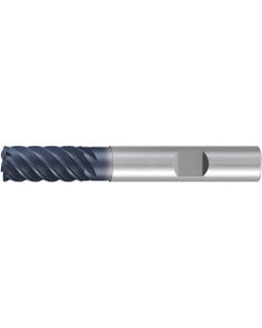16 mm Dia. × 32 mm LOC × 16 mm Shank Dia. × 92 mm OAL, 1 mm Corner Radius, 6 Flute, Carbide, AlTiN, Hard-Cut, Corner Radius End Mill