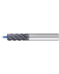 Corner Radius End Mill; 1″ Dia. × 1-3/4″ LOC × 1″ Shank Dia. × 4-1/2″ OAL ; 5 FL ; Carbide ; AlCr ; 0.09″ R