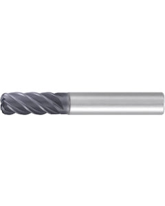 Corner Radius End Mill; 1/2″ Dia. × 1″ LOC × 1/2″ Shank Dia. × 3″ OAL ; 5 FL ; Carbide ; AlCr ; 0.03″ R