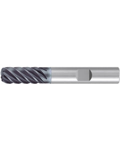 Corner Radius End Mill; 3/4″ Dia. × 1-1/2″ LOC × 3/4″ Shank Dia. × 4″ OAL ; 6 FL ; Carbide ; AlCr ; 0.12″ R