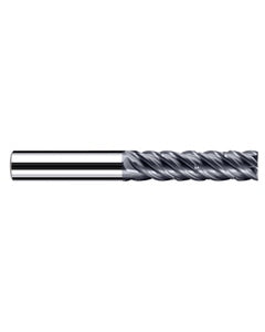 1/4″ Cutting Dia. × 1/4″ Shank Dia. × 3/4″ LOC × 2-1/2″ OAL, 5 Flute, Carbide, Polychrom, Square Endmill, E-Cut
