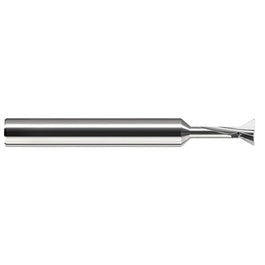 Keyseat Cutter, 3/8″ Dia. × 3/8″ Shank Dia. × 0.105″ CW × 2-1/2″ OAL, 3 Teeth, 90 Degrees, Carbide, Round Shank, Uncoated, Specialty Profiles