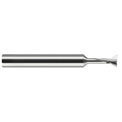 Keyseat Cutter, 3/8″ Dia. × 3/8″ Shank Dia. × 0.105″ CW × 2-1/2″ OAL, 3 Teeth, 90 Degrees, Carbide, Round Shank, Uncoated, Specialty Profiles