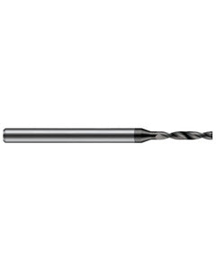 3.048 mm Dia. × 6 mm Shank Dia. × 63 mm OAL × 14.5 mm LCF, 180 Degrees, 3xD, 2 Flute, Helical Flute, TiAlN Solid Carbide Drills
