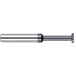 Keyseat Cutter, 1/2″ Dia. × 1/2″ Shank Dia. × 1/8″ CW × 3″ OAL, 8 Teeth, Carbide, Round Shank, AlTiN, Specialty Profiles