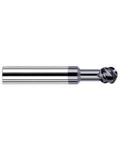 1/8″ Dia. × 0.107″ LOC × 1/8″ Shank Size × 1-1/2″ OAL, 4 Flute, Carbide, TiAlN, Ballnose Endmill