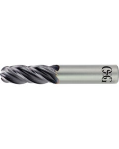 1/8″ Dia. × 1/8″ Shank × 1/2″ DOC × 4″ OAL, Carbide TiAlN, 2 Flute, Round, Ballnose End Mill