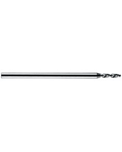 2.6 mm Dia. × 3 mm Shank Dia. × 38 mm OAL × 14 mm LCF, 120 Degrees, 5xD, 2 Flute, Uncoated - Solid Carbide Drills