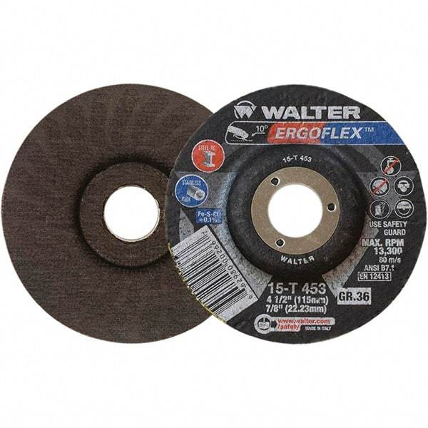 WALTER Surface Technologies - Depressed-Center Wheels Wheel Diameter (Inch): 7 Wheel Thickness (Inch): 3/64 - Benchmark Tooling