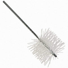 Brush Research Mfg. - 5-1/2" Diam Helical Nylon Tube Brush - Single Spiral, 0.079" Filament Diam, 8" Brush Length, 8" OAL, 0.292" Diam Galvanized Steel Shank - Benchmark Tooling