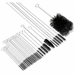 Brush Research Mfg. - 3/4" Diam Helical Nylon Tube Brush - Single Spiral, 0.028" Filament Diam, 3" Brush Length, 14" OAL, 0.245" Diam Galvanized Steel Shank - Benchmark Tooling