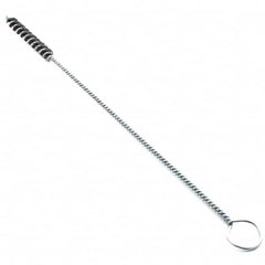 Brush Research Mfg. - 1/4" Diam Helical Steel Tube Brush - Single Spiral, 0.006" Filament Diam, 2" Brush Length, 10" OAL, 0.14" Diam Galvanized Steel Shank - Benchmark Tooling