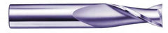 SGS - 5/8", 1-1/4" LOC, 5/8" Shank Diam, 3-1/2" OAL, 2 Flute, Solid Carbide Square End Mill - Single End, Uncoated, Spiral Flute, 30° Helix, Centercutting, Right Hand Cut, Right Hand Flute, Series 52 - Benchmark Tooling