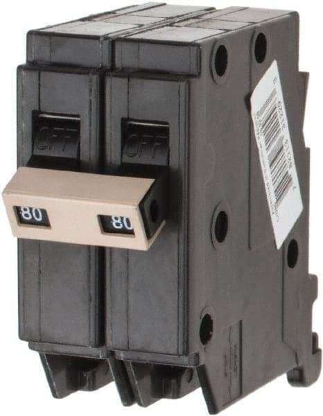 Eaton Cutler-Hammer - 80 Amp, 120/240 VAC, 2 Pole, Plug In Type CH Circuit Breaker - Thermal Magnetic Trip, 10 kA Breaking Capacity, 14-10 AWG - Benchmark Tooling