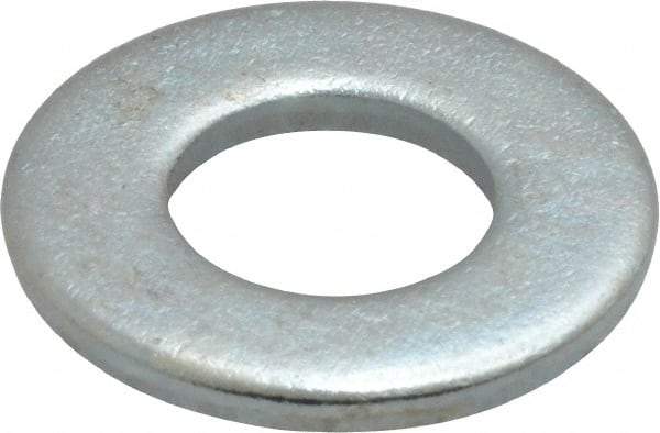 Value Collection - 1/2" Screw, Steel SAE Flat Washer - 17/32" ID x 1-1/16" OD, 3/32" Thick, Zinc-Plated Finish - Benchmark Tooling