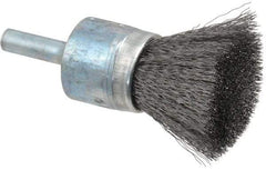 Osborn - 3/4" Brush Diam, Crimped, End Brush - 1/4" Diam Shank, 20,000 Max RPM - Benchmark Tooling