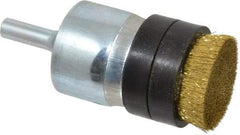 Osborn - 1" Brush Diam, Crimped, End Brush - 1/4" Diam Shank, 7,500 Max RPM - Benchmark Tooling