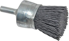 Osborn - 120 Grit, 1" Brush Diam, End Brush - Fine Grade, 1/4" Diam Shank, 9,000 Max RPM - Benchmark Tooling