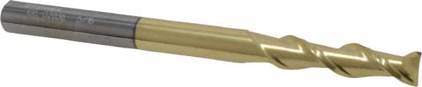 ProMax - 5/16", 1-1/4" LOC, 5/16" Shank Diam, 4" OAL, 2 Flute, Solid Carbide Square End Mill - Single End, ZrN Finish, Spiral Flute, 40° Helix, Centercutting, Right Hand Cut, Right Hand Flute, Series 108 - Benchmark Tooling