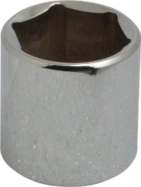 Blackhawk by Proto - 3/8" Drive, Standard Hand Socket - 6 Points, 1-13/64" OAL, Chrome Finish - Benchmark Tooling