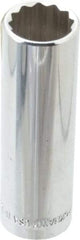 Blackhawk by Proto - 11/16", 1/2" Drive, Deep Hand Socket - 12 Points, 3-1/8" OAL, Chrome Finish - Benchmark Tooling