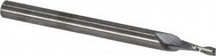 RobbJack - 0.06", 0.18" LOC, 1/8" Shank Diam, 1-1/2" OAL, 2 Flute, Solid Carbide Square End Mill - Single End, Uncoated, Spiral Flute, 30° Helix, Centercutting, Right Hand Cut, Right Hand Flute, Series SR-2 - Benchmark Tooling