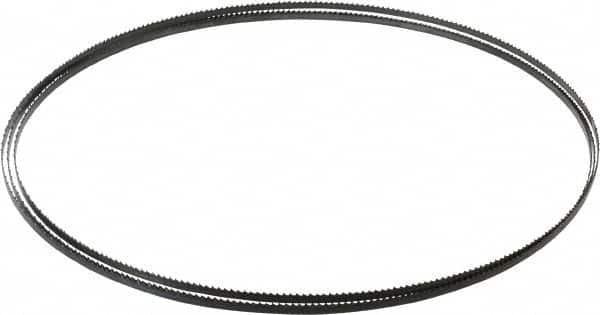 Starrett - 10 TPI, 7' 9-1/2" Long x 3/16" Wide x 0.025" Thick, Welded Band Saw Blade - Carbon Steel, Toothed Edge, Raker Tooth Set, Flexible Back, Contour Cutting - Benchmark Tooling