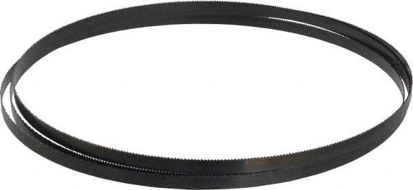 Starrett - 14 TPI, 7' 9-1/2" Long x 3/8" Wide x 0.025" Thick, Welded Band Saw Blade - Carbon Steel, Toothed Edge, Raker Tooth Set, Flexible Back, Contour Cutting - Benchmark Tooling