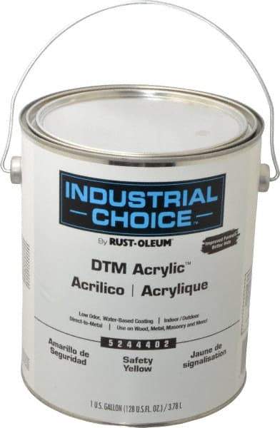 Rust-Oleum - 1 Gal Safety Yellow High Gloss Finish Acrylic Enamel Paint - Interior/Exterior, Direct to Metal, <250 gL VOC Compliance - Benchmark Tooling