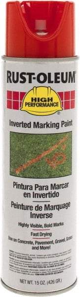 Rust-Oleum - 15 fl oz Orange Marking Paint - 300' to 350' Coverage at 1-1/2" Wide, Solvent-Based Formula - Benchmark Tooling