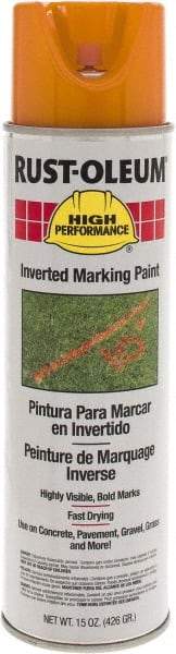 Rust-Oleum - 15 fl oz Orange Marking Paint - 300' to 350' Coverage at 1-1/2" Wide, Solvent-Based Formula - Benchmark Tooling